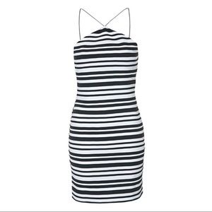 TOPSHOP Black/White Body-Con Dress NWT Sz 6